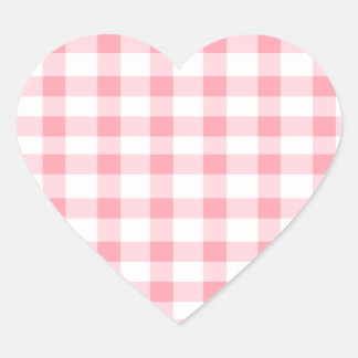 Sticker Cœur En vichy rose