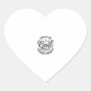Sticker Cœur Enfant de Dieu Design de T-Shirt Gravure Vintage_1