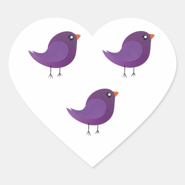 Sticker Cœur Enfants oiseau mignon  (Devant)