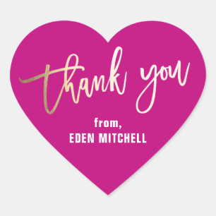 Sticker Cœur Enfants personnalisés rose et or