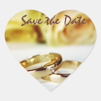 Sticker Cœur Enregistrer la date/Bandes Mariages Gold
