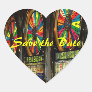 Sticker Cœur Enregistrer la date Mariage Las Vegas