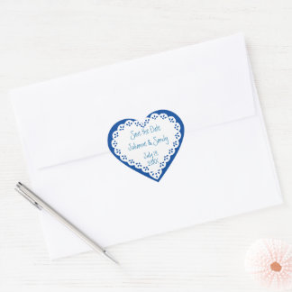 Sticker Cœur Enregistrez la Date Personnaliser Fleur Autocolla