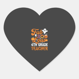 Sticker Cœur Enseignant de 4e année Fab-BOO-Lous Halloween