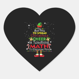 Sticker Cœur Enseignant Math Noël Chemise Elfe Noël Cheval