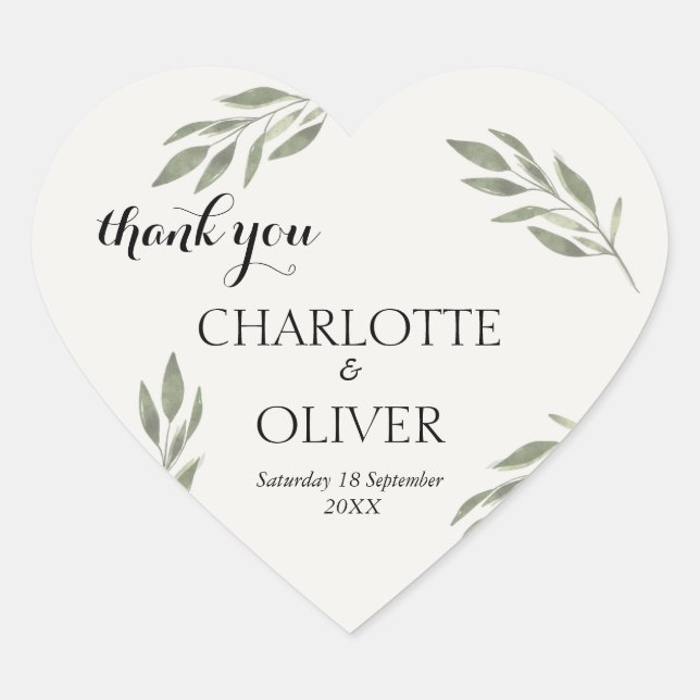 Sticker Cœur Ensemble d'autocollants de mariage en forme de coe (Devant)