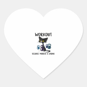 Sticker Cœur Entraînement Drôle Chat Parce Que Le Meurtre Est M