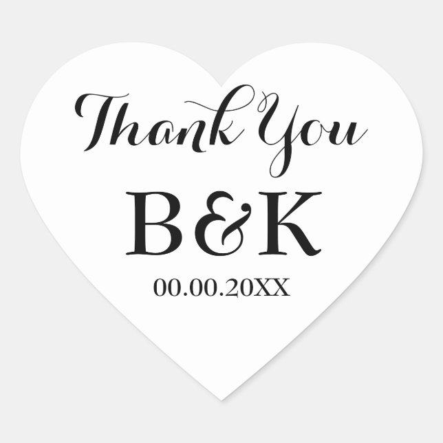 Sticker Cœur Enveloppe de mariage du coeur blanc pour les autoc (Devant)