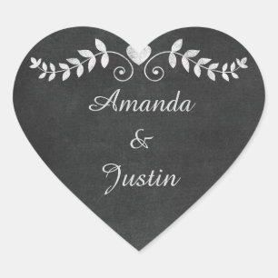 Sticker Cœur Enveloppe personnalisée du Mariage cardiaque du ta