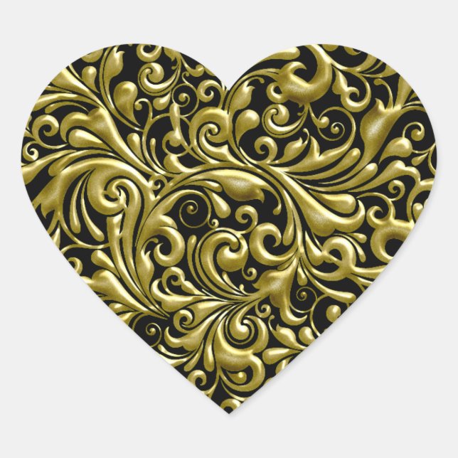 STICKER CŒUR ENVELOPPEMENT DU COEUR D'OR ET VÊTEMENT DE FAVEUR (Devant)