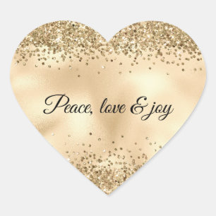 Sticker Cœur Épersion de Parties scintillant Gold Glitzy Confe
