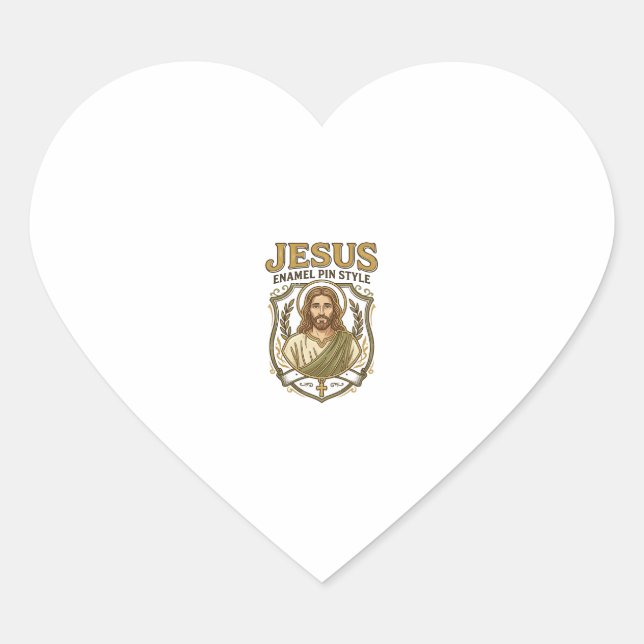 Sticker Cœur Épinglette en émail Jésus Style Épinglette en émai (Devant)