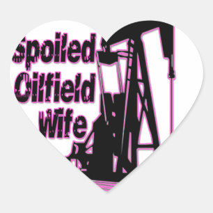 Sticker Cœur Épouse de gisement de pétrole corrompue par rose