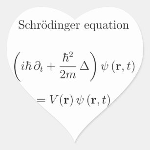 Sticker Cœur Équation de Schrodinger avec le nom