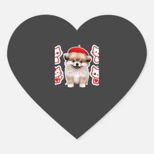 Sticker Cœur Équipe de chiot et chaton de Paris � Chien et chat