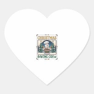 Sticker Cœur Équipe de pâtisserie de Noël Bonhomme de neige Che