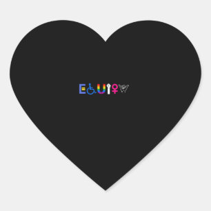 Sticker Cœur _EQUITY_ Droits égaux LGBTQ Ally Unity Pride Femme