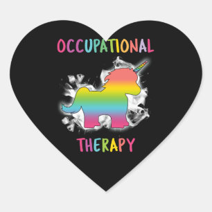 Sticker Cœur ergothérapie Unicorne OT Therapist
