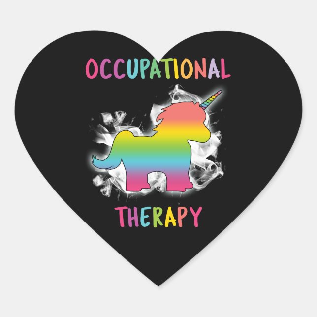 Sticker Cœur ergothérapie Unicorne OT Therapist (Devant)