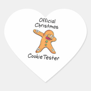 Sticker Cœur Essai officiel de cookie de Noël