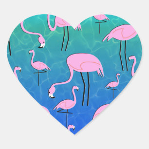 Sticker Cœur ÉtanFlamant rose