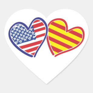 Sticker Cœur États-Unis Catalogne Coeurs d'amour