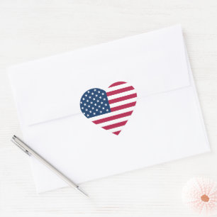 Sticker Cœur États-Unis d'Amérique drapeau USA patriotique