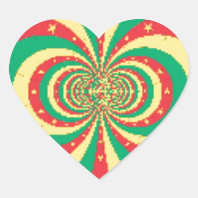 Sticker Cœur étoile à cinq branches République du Cameroun (Devant)