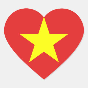 Sticker Coeur étoile jaune drapeau du Vietnam