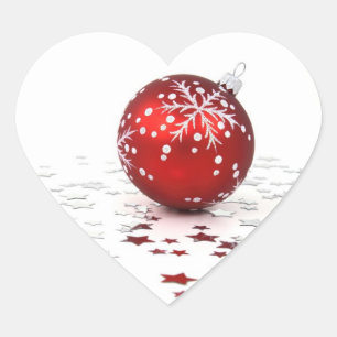 Sticker Cœur Étoiles de Noël