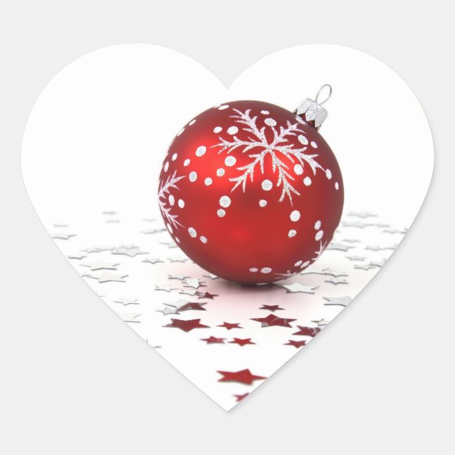Sticker Cœur Étoiles de Noël (Devant)