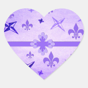 Sticker Cœur Étoiles et Fleur De Lis