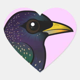 Sticker Cœur Étourneau d'Européen de Birdorable