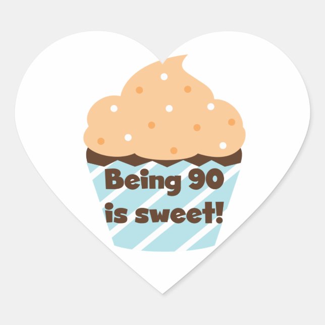Sticker Cœur Etre 90 est Sweet Birthday T-shirts et cadeaux (Devant)