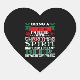 Sticker Cœur Être Juillet Fille Rempli Noël Spirit Bière