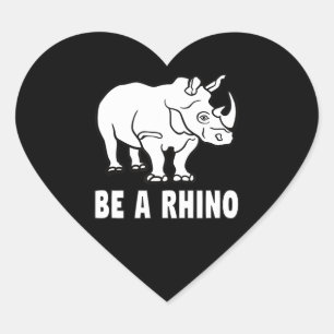 Sticker Cœur Être Rhino Rhinoceros Zchieve Succès