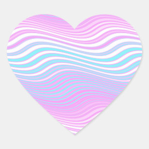 Sticker Cœur Évolution des vagues striées :