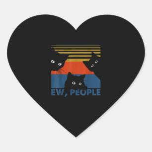 Sticker Cœur Ew Personnes Retro Chat Funny Vintage Introverti