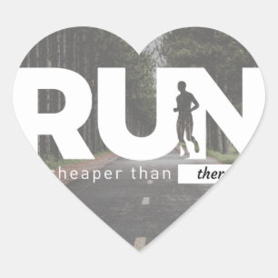 Sticker Cœur Exécuter moins cher que la thérapie Runners Traite