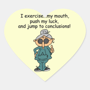 Sticker Cœur Exercice, Push, Jump Humour