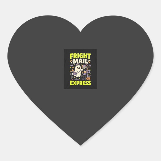 Sticker Cœur Express Courrier d'Effroi d'Halloween (Devant)