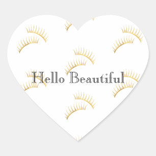 Sticker Cœur Eyelashes Glam Or