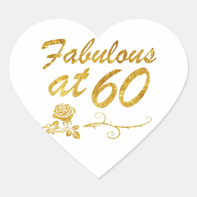 Sticker Cœur Fabuleux à 60 ans (Devant)