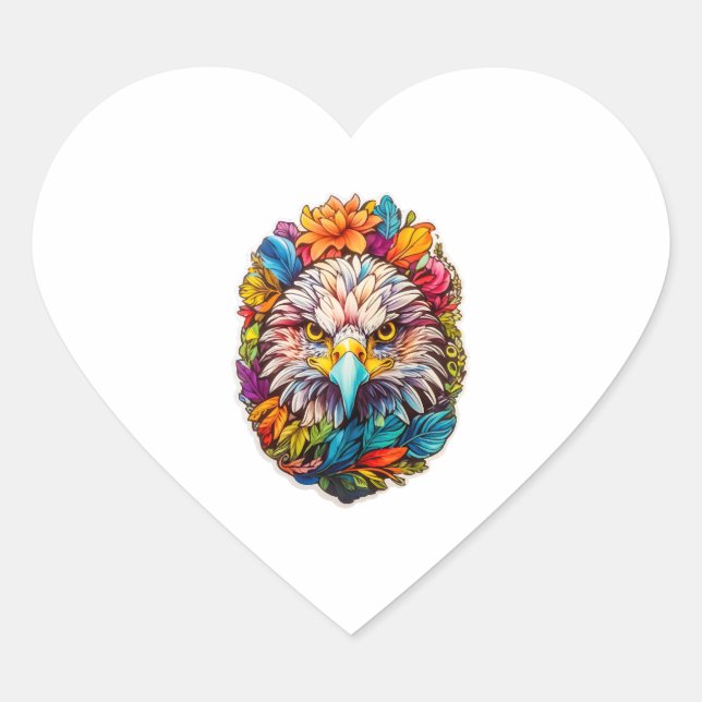 Sticker Cœur Face d'aigle (Devant)