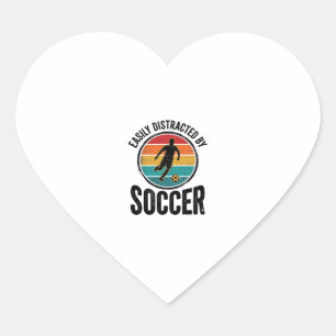 Sticker Cœur Facilement Distrait Par Le Football Design De T-Sh