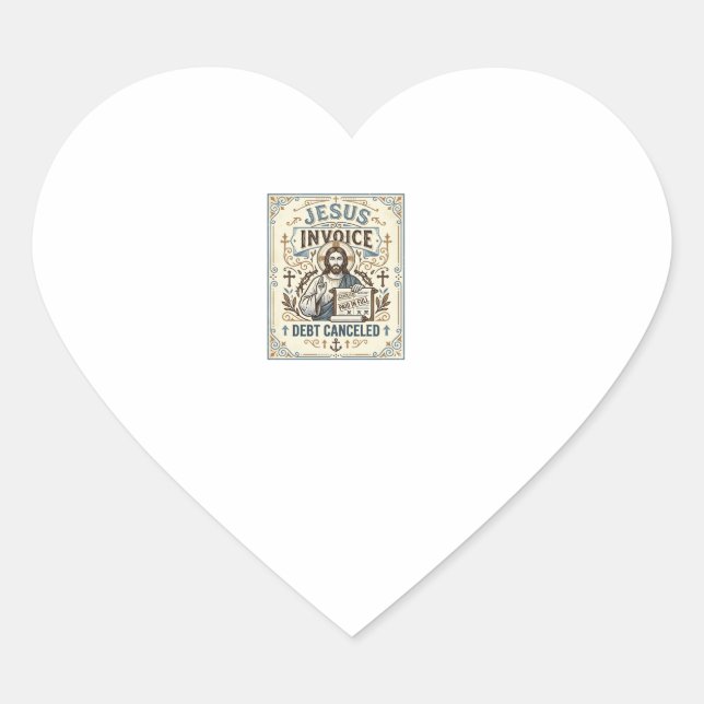 Sticker Cœur Facture Jésus Dette Annulée Facture Jésus Dette Pe (Devant)