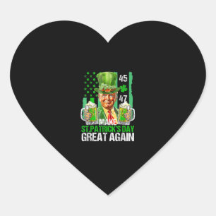 Sticker Cœur Faire à nouveau grande la Saint-Patrick Trèfle Tru