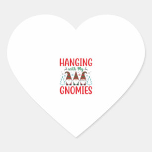 Sticker Cœur Faire la fête avec mes gnomes Noël Gnome