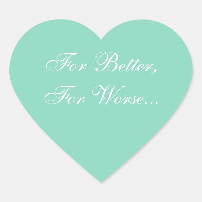 Sticker Cœur Faire-part de mariage Pearl Aqua (Devant)