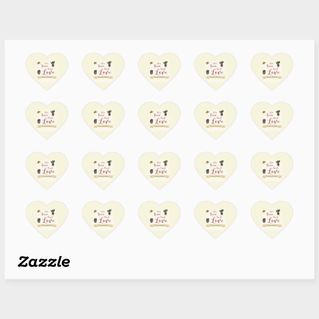 Sticker Cœur Faisons un Taco à propos de la Thème de Fête de l' (Feuille)